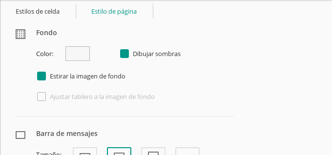 Estilos de página